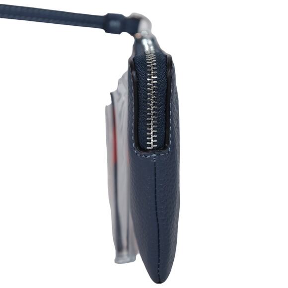 Coach Corner Zip Leather Wristlet Wallet – Navy Blue with Bold Red Script - NWT - Picture 4 of 7